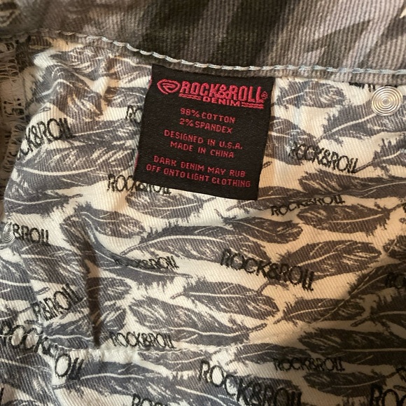 Rock & Roll Denim Ladies Multi Colored High Rise Flare Jeans WHN6091 Size 30x 34 - Picture 9 of 13